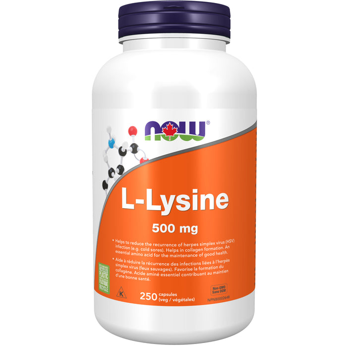 NOW L-Lysine 500mg 250 Capsules