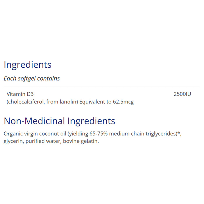 CanPrev D3 2500IU - MCT Base 120 Softgels