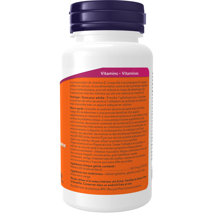 Now Vitamin D3 2500 IU 180 Softgels