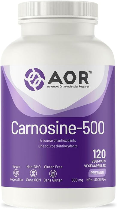 AOR Carnosine Supplement 500mg 120 Vegi Capsules