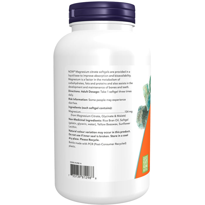 NOW Magnesium Citrate 180 Softgels