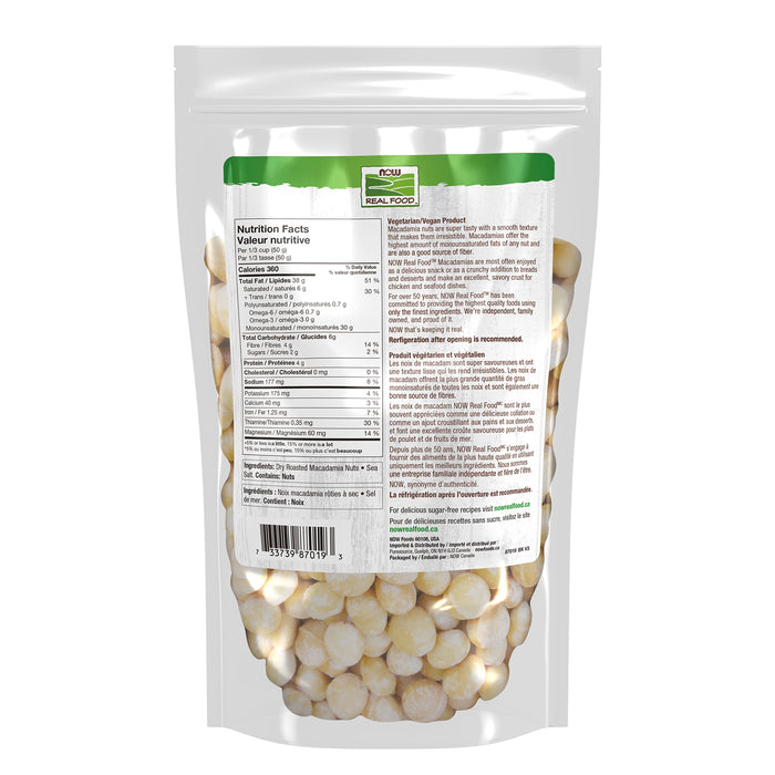 NOW Macadamia Nuts Dry Roasted 255g