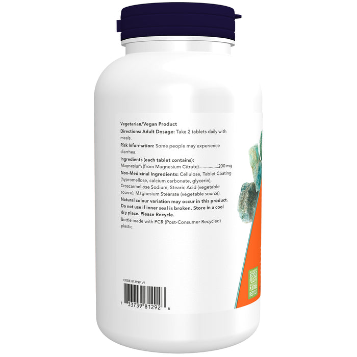 NOW Magnesium Citrate 200mg 250 Tablets