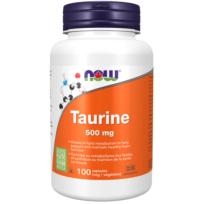 Now Taurine 500mg 100 Veggie Caps