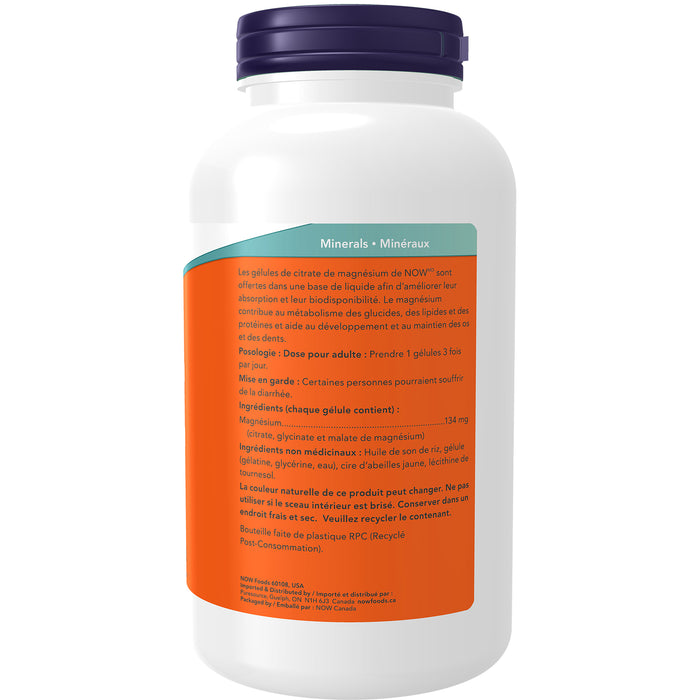 NOW Magnesium Citrate 180 Softgels