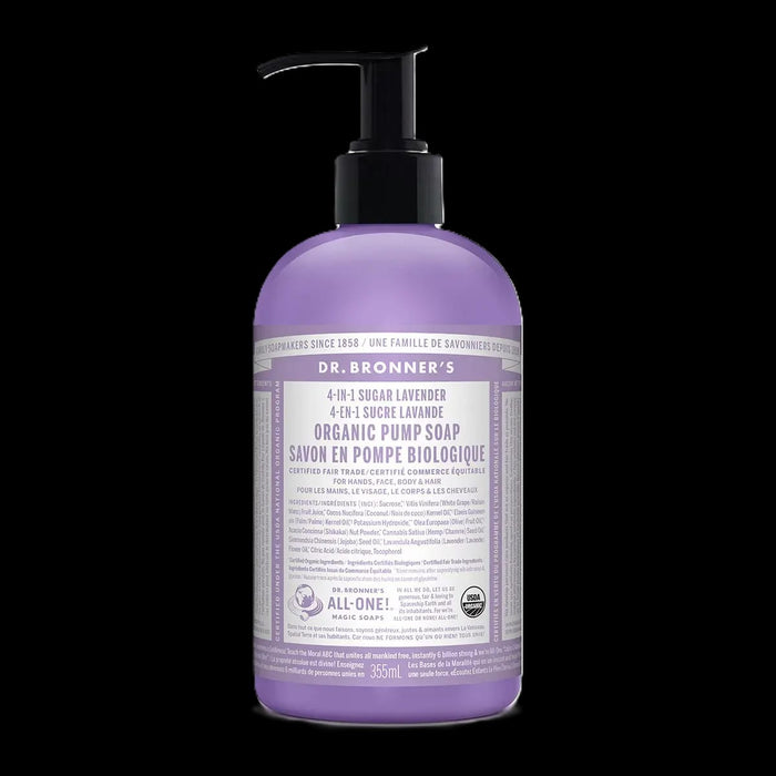 Dr. Bronner's 4-In-1 Organic Sugar Pump Soap Lavender 355mL