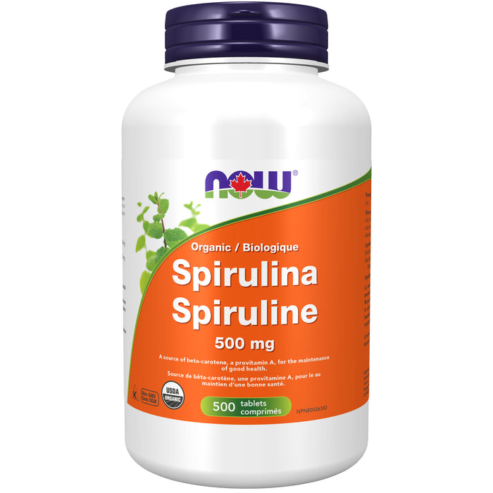 Now Organic Spirulina 500mg 500 Tablets