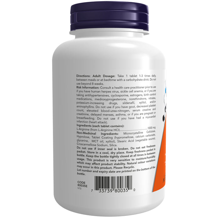 NOW L-Arginine 1000 mg 120 Tablets