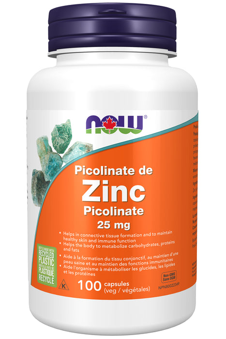 NOW Zinc Picolinate 25mg 100 Veggie Caps