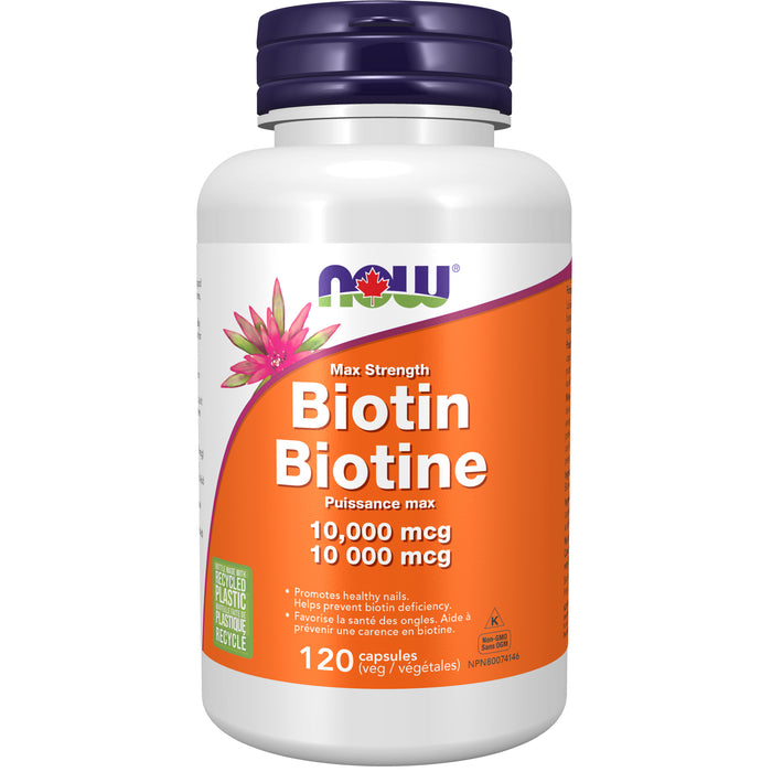 NOW Biotin 10,000mcg 120 Veggie Caps