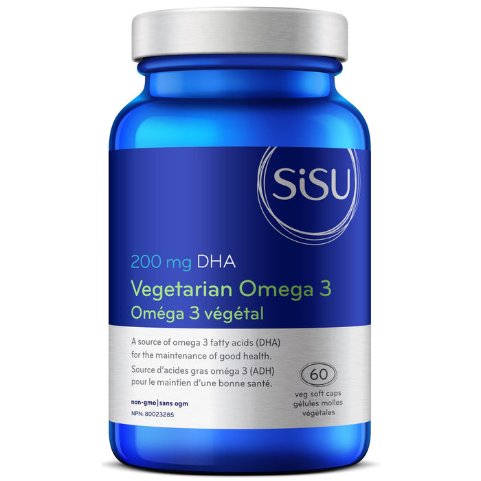 Sisu Vegetarian Omega 3 with DHA 200 mg 60 Softgels