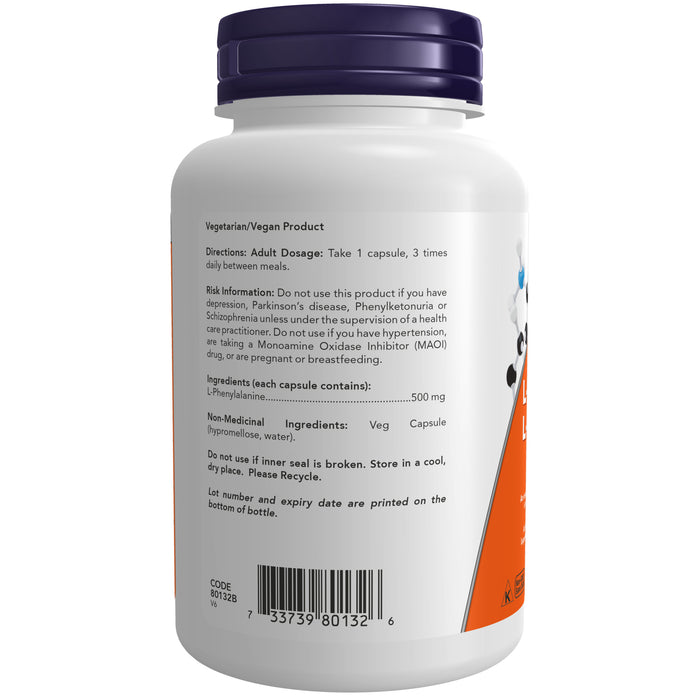 NOW L-Phenylalanine 500 mg 120 Veggie Caps