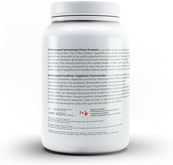 Schinoussa Fermented Plant Based Protein Powder Natural 454g (15 Servings)