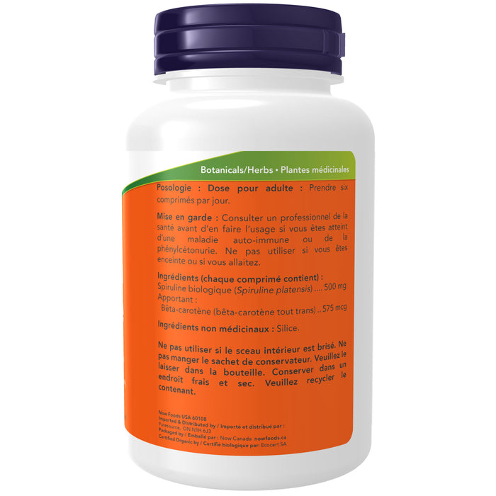 NOW Organic Spirulina 500mg 200 Tablets