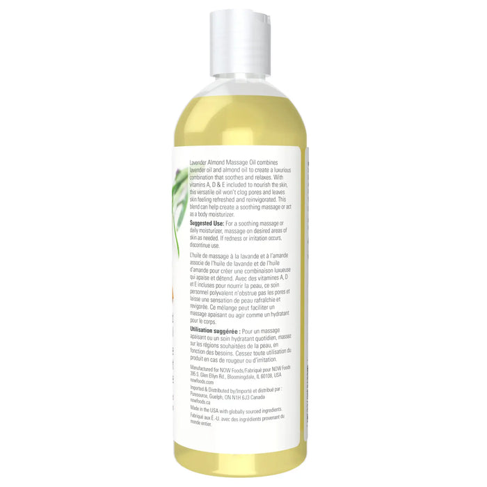 NOW Lavender Almond Massage Oil 473mL