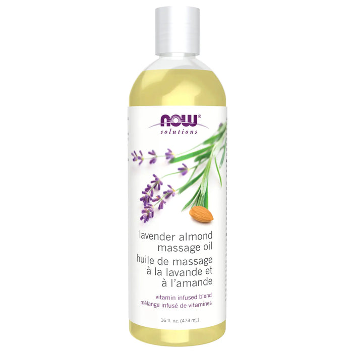NOW Lavender Almond Massage Oil 473mL