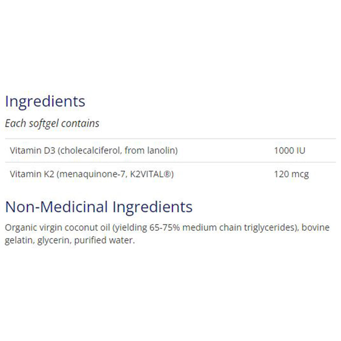 CanPrev D3 & K2 - Organic Coconut Oil 240 Softgels