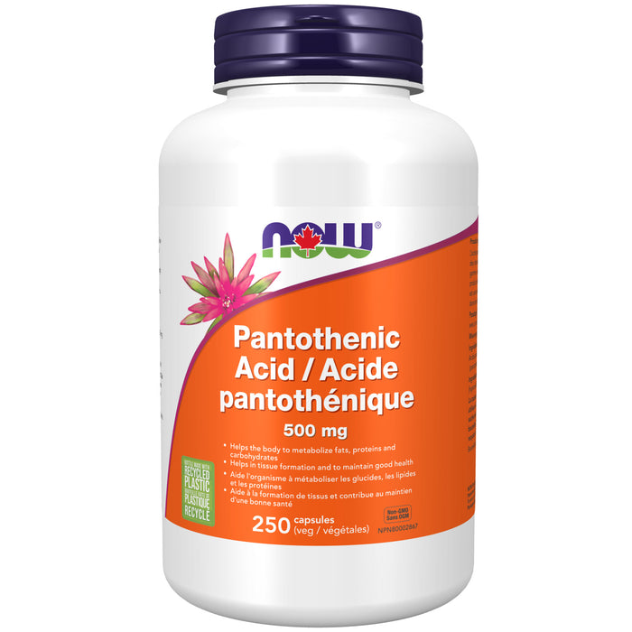 NOW Pantothenic Acid 500mg 250 Capsules