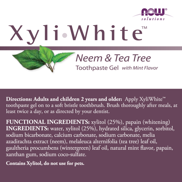 NOW Xyliwhite Toothpaste Gel Neem & Tea Tree 181g