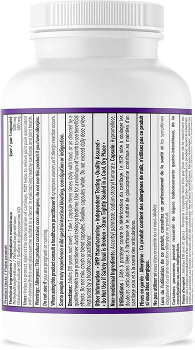 AOR MSM + Glucosamine 1000mg 200 Capsules