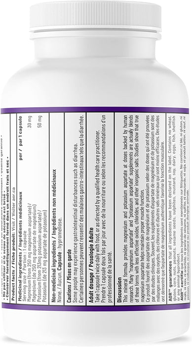 AOR Magnesium Potassium Aspartates 80mg 240 Capsules