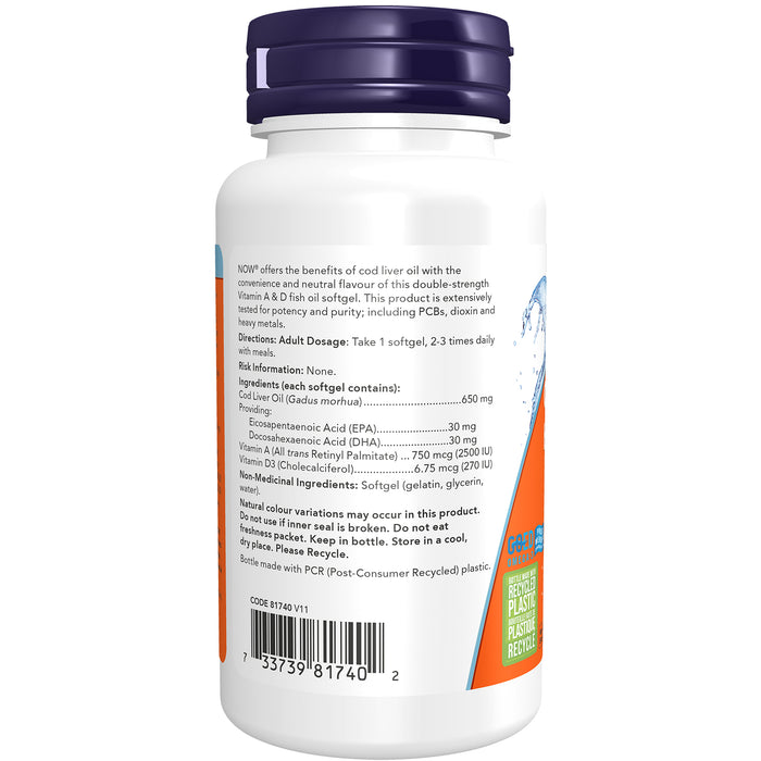 NOW Cod Liver Oil 650mg 100 Softgels