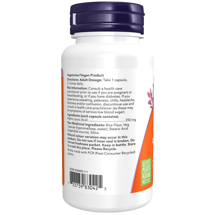 NOW Alpha Lipoic Acid 250mg 60 Veggie Caps