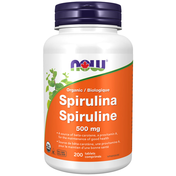 NOW Organic Spirulina 500mg 200 Tablets