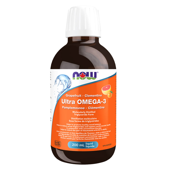 NOW Ultra Omega-3 Grapefruit Clementine 200mL