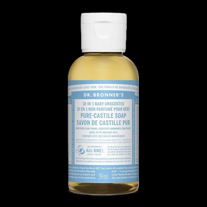 Dr. Bronner's 18-In-1 Pure-Castile Soap Baby Unscented 59mL