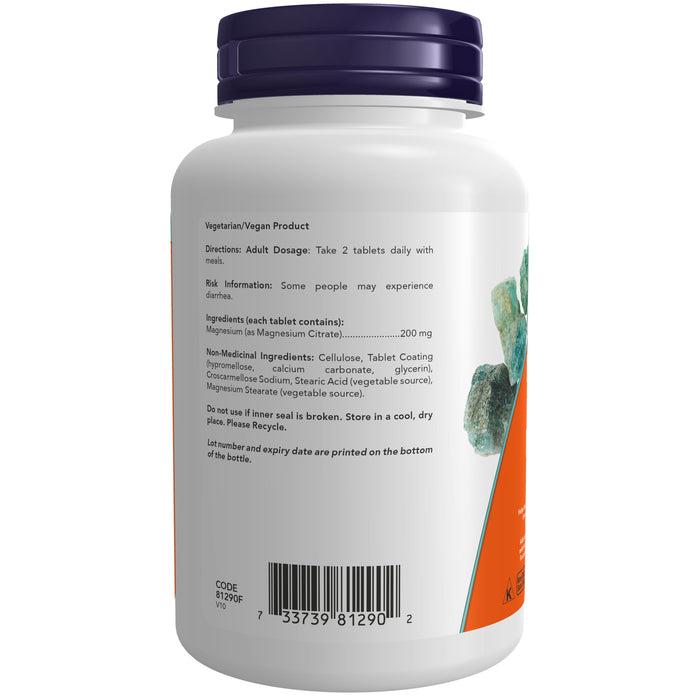 NOW Magnesium Citrate 200mg 100 Tablets