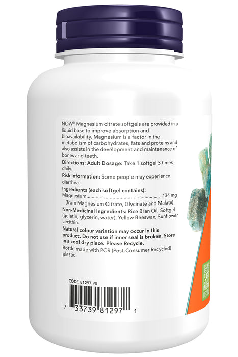 NOW Magnesium Citrate 90 Softgels