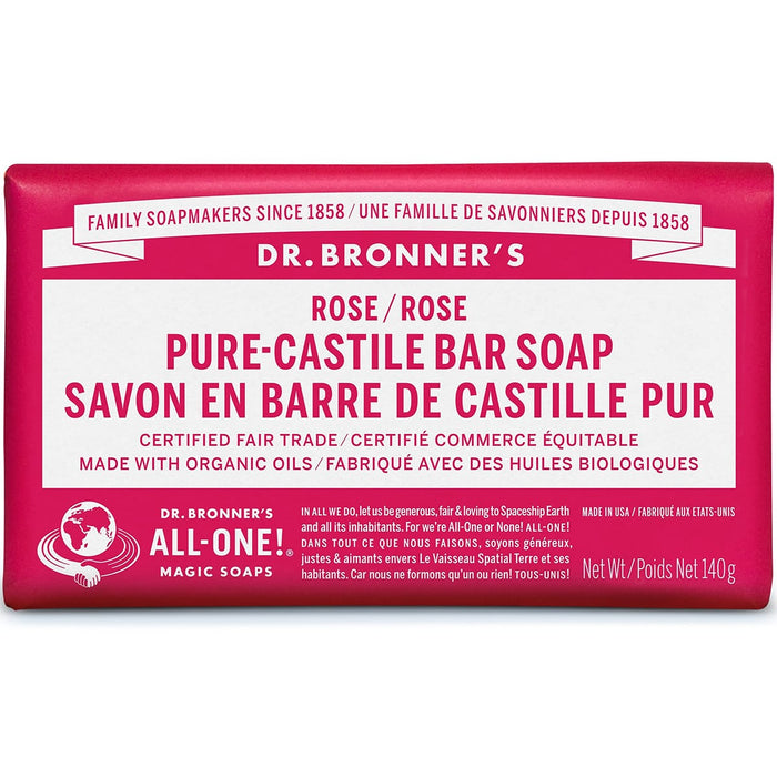 Dr. Bronner's Pure-Castile Bar Soap Rose 140g