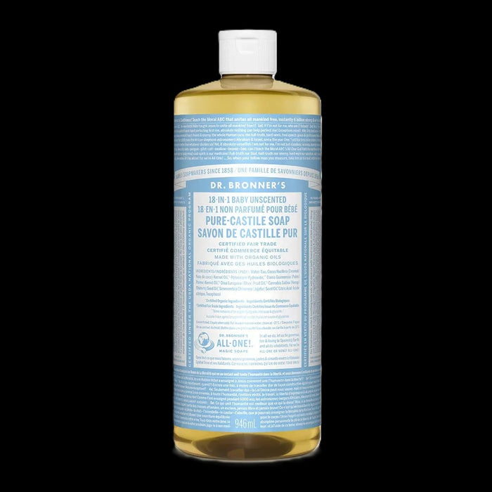 Dr. Bronner's 18-In-1 Pure-Castile Soap Baby Unscented 946mL