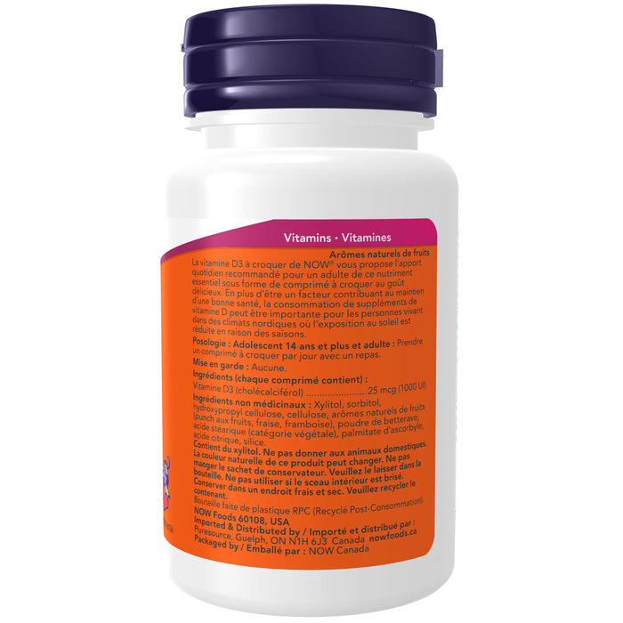 NOW Vitamin D-3 1000 IU 180 Chewable Tablets