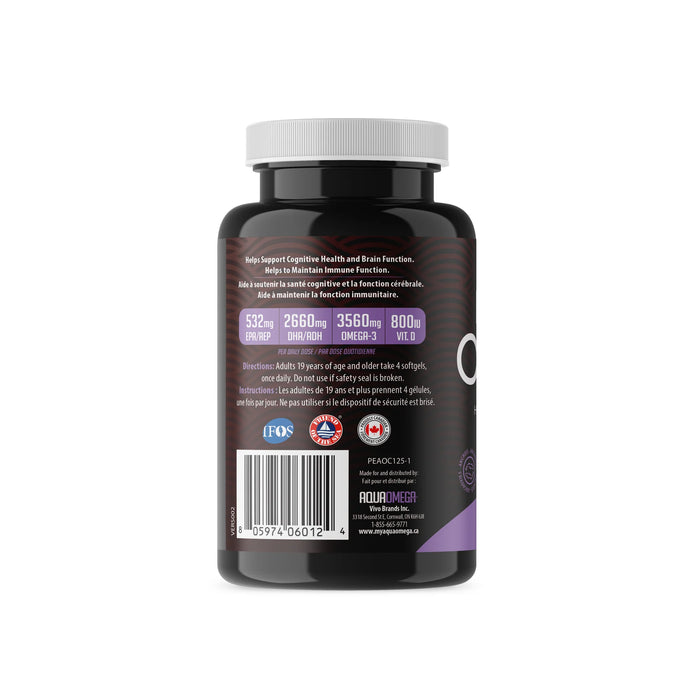AquaOmega Omega-3 High DHA 120 Softgels