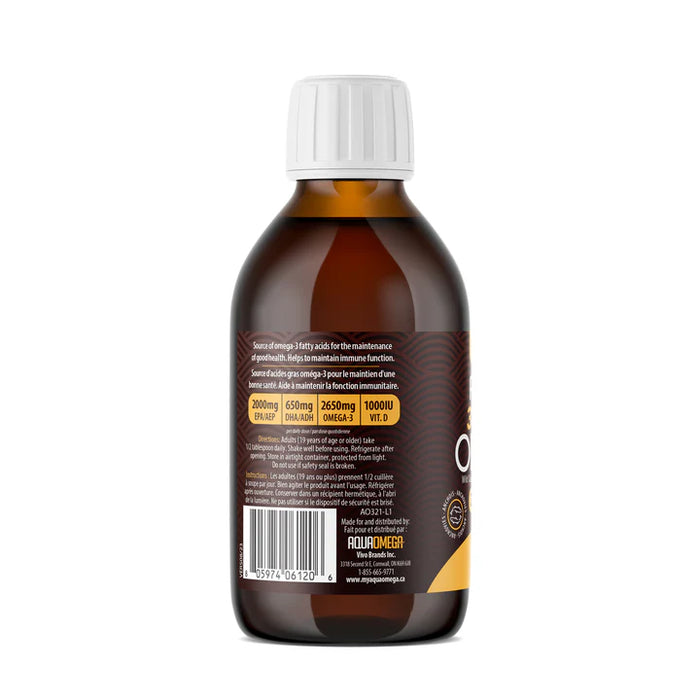 AquaOmega Omega-3 Extra Strength Lemon 450mL