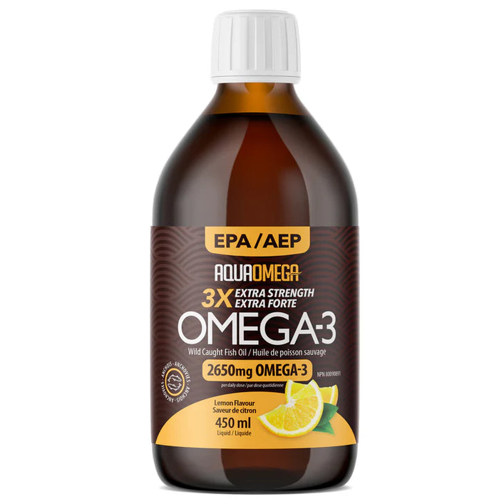 AquaOmega Omega-3 Extra Strength Lemon 450mL