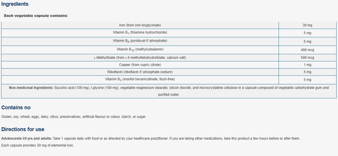 NFH Iron SAP 60 Capsules