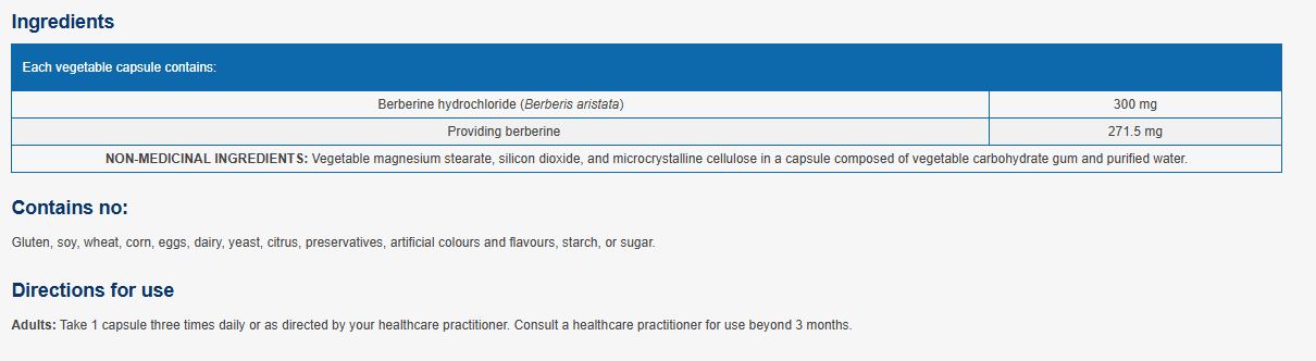 NFH Berberine SAP 90 Capsules