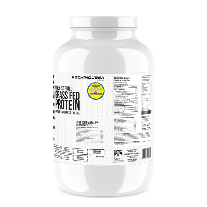 Schinoussa ISO Build Grass Fed Protein Chocolate Champ 24 Servings