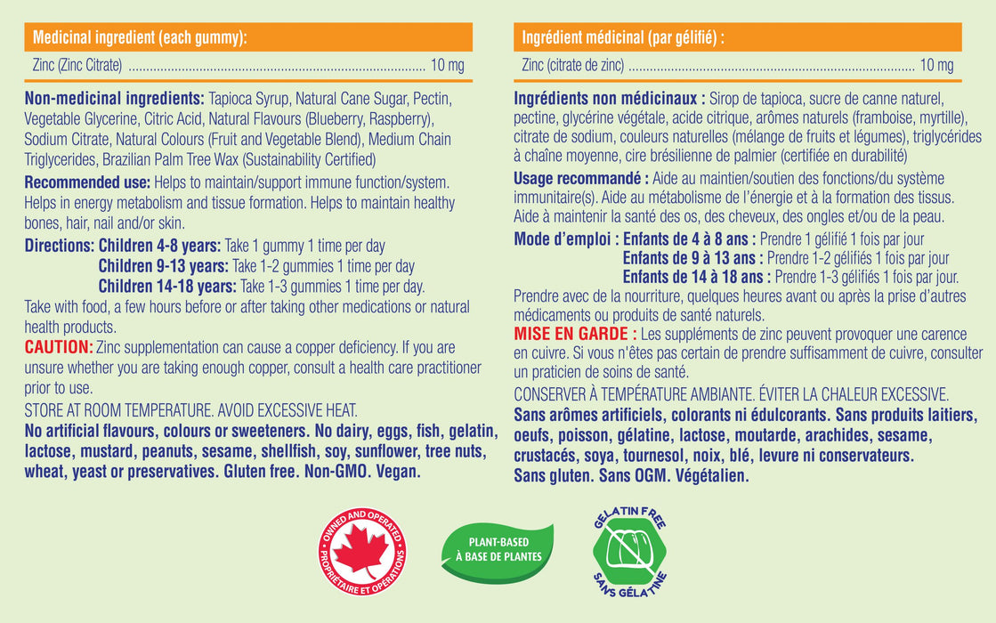 Allkidz Naturals Zinc Mixed Berries 90 Gummies