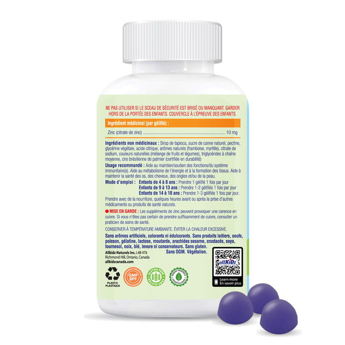 Allkidz Naturals Zinc Mixed Berries 90 Gummies