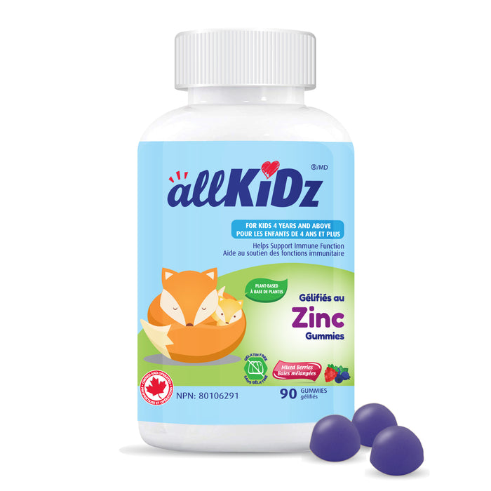 Allkidz Naturals Zinc Mixed Berries 90 Gummies
