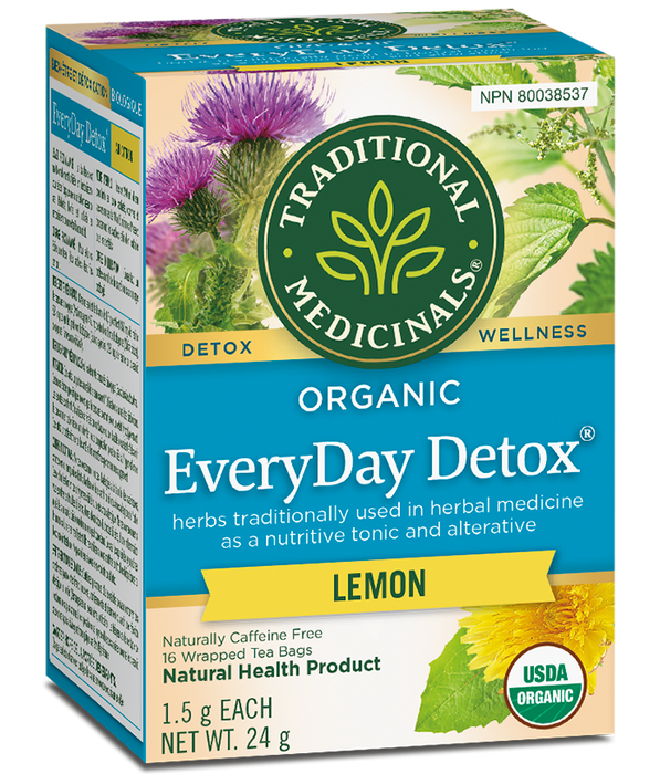 Traditional Medicinals Organic EveryDay Detox Lemon Tea 16 Tea Bags