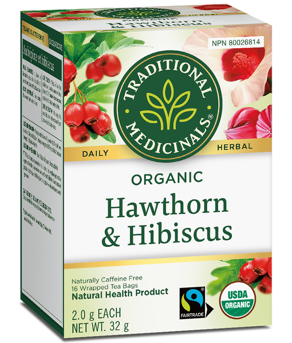 Traditional Medicinals Organic Hawthorn & Hibiscus Tea 16 Tea Bags