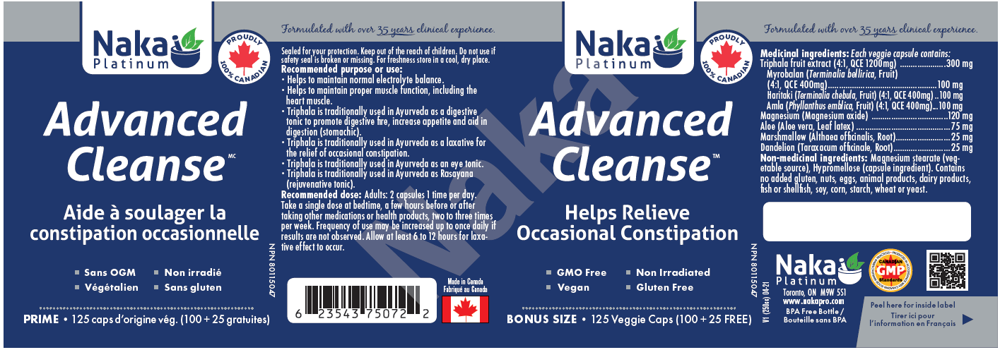 Naka Platinum Advnaced Cleanse 100+25 Veggie Caps