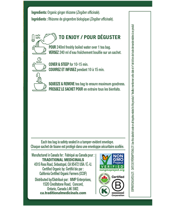 Traditional Medicinals Organic Ginger 16 Tea Bags
