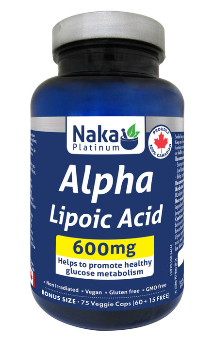 Naka Platinum Alpha Lipoic Acid 75 Veggie Caps