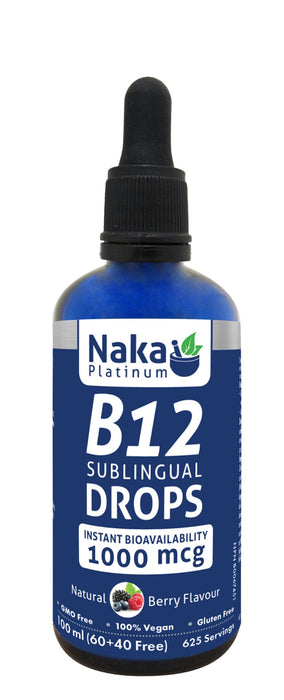 Naka Platinum B12 Sublingual Drops 1000mcg 60+40mL